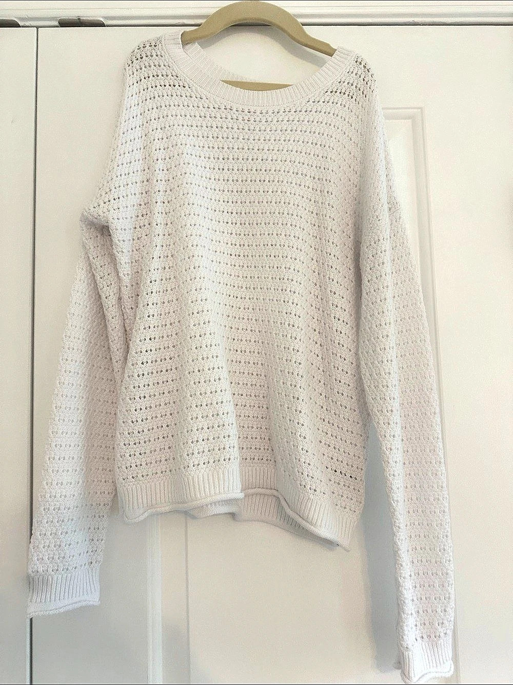 Cat & Jack Open Knit Sweater White Size XL Like New